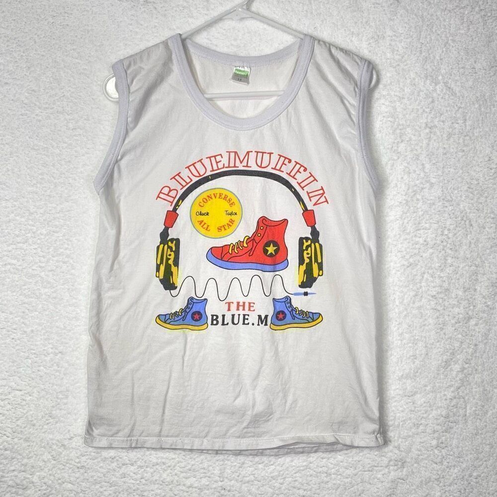 Bossini Women's  Vintage 90’s Chuck Taylor “The Blue Muffin” Tank Top Size 14